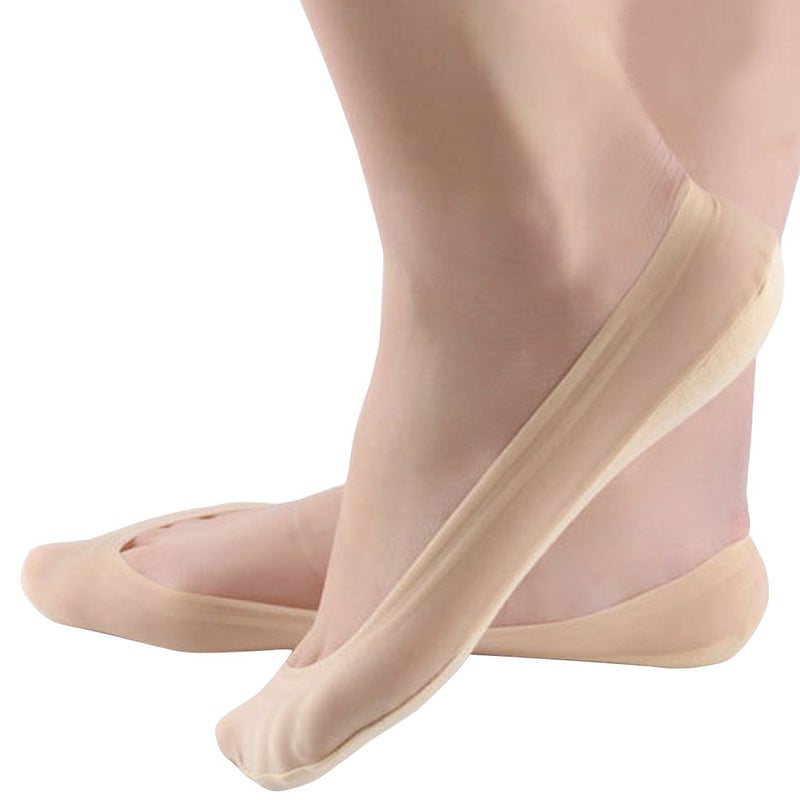 Jarseen 4 Pairs No Show Liner Socks Women's Low Cut Cotton Nylon Boat Invisible Hidden Socks Non-Slip for Flats (Shoe Size 9-11, 2Black+2Nude) - Image 1